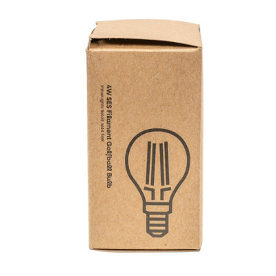 ValueLights E14 Pack of 4 4W Filament Golfball Cool White LED Bulbs