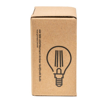 ValueLights E14 Pack of 6 4W Amber Filament Golfball Warm White LED Bulbs