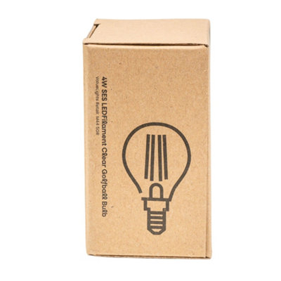 ValueLights E14 Pack of 6 4W Filament Golfball Warm White LED Bulbs