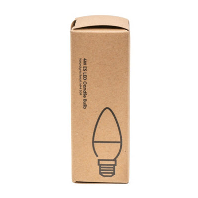 ValueLights E27 Pack of 4 4W Candle Cool White LED Bulbs