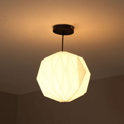ValueLights Easy Fit White Origami Paper Fold Ceiling Light Shade - Bulb Included