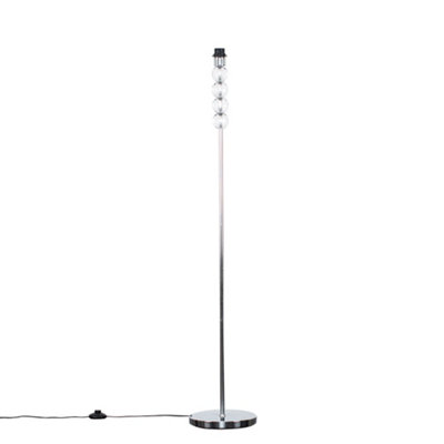 ValueLights Eleanor Modern Silver Chrome and Clear Acrylic Ball Floor Lamp Base