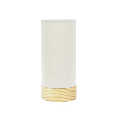ValueLights Elsa Natural Bamboo Fabric Wooden Table Lamp