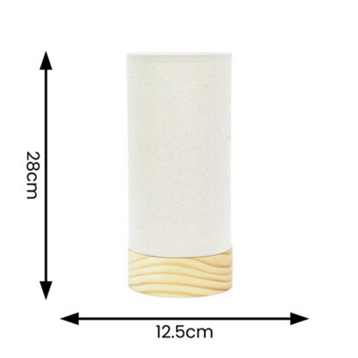 ValueLights Elsa Natural Bamboo Fabric Wooden Table Lamp
