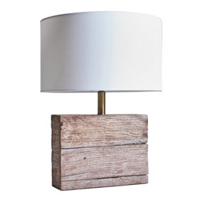 ValueLights Fable Rustic Wood Table Lamp