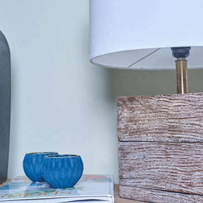 ValueLights Fable Rustic Wood Table Lamp