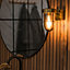 ValueLights Fanar Industrial Antique Brass Bathroom Wall Light