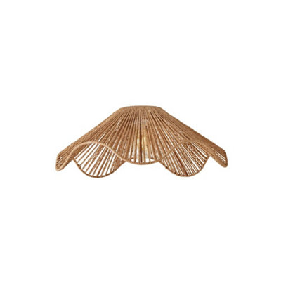 ValueLights Farai Natural Woven Rope Wave Ceiling Lamp Shade and Bulb
