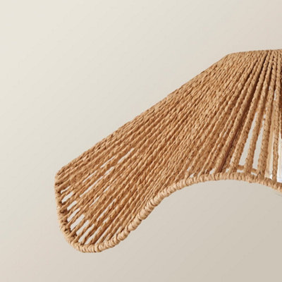 ValueLights Farai Natural Woven Rope Wave Ceiling Lamp Shade and Bulb
