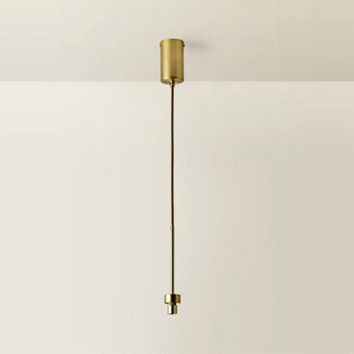 ValueLights Fiona Brushed Gold Thread Detail Adjustable Single Pendant ...