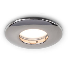 ValueLights Fire Rated Bathroom/Shower IP65 Black Chrome Domed Ceiling Downlight - Includes 5w LED Bulb 6500K Cool White