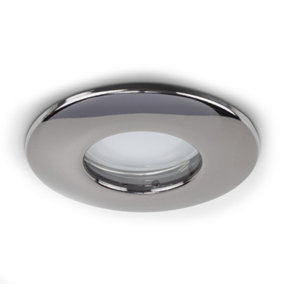 ValueLights Fire Rated Bathroom Shower IP65 Black Chrome Domed GU10 Ceiling Downlight