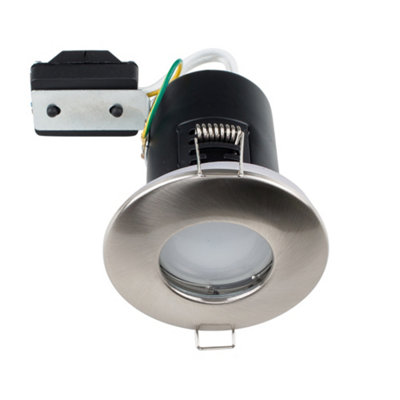 ValueLights Fire Rated Bathroom Shower IP65 Brushed Chrome Domed GU10 Ceiling Downlight