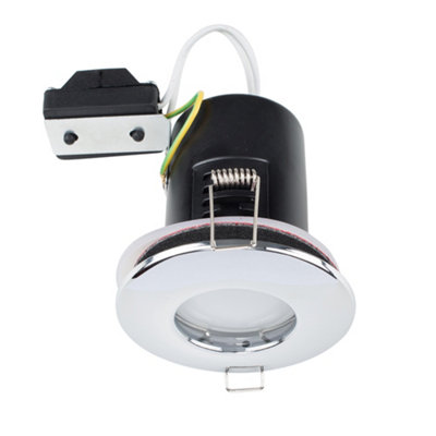 ValueLights Fire Rated Bathroom Shower IP65 Polished Chrome Domed GU10 Ceiling Downlight