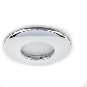 ValueLights Fire Rated Bathroom/Shower IP65 Rated Chrome Domed Ceiling Downlight - Includes 5w LED Bulb 3000K Warm White
