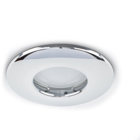 ValueLights Fire Rated Bathroom/Shower IP65 Rated Chrome Domed Ceiling Downlight - Includes 5w LED Bulb 6500K Cool White