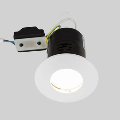 ValueLights Fire Rated Bathroom Shower IP65 White Domed GU10 Ceiling Downlight