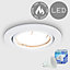 ValueLights Fire Rated Gloss White Tiltable GU10 Recessed Ceiling Downlight - Includes 5w LED Bulb 6500K Cool White