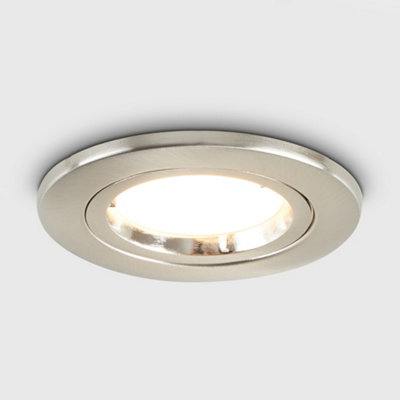 ValueLights Fired Rated Die Cast Twist & Lock Chrome GU10 Ceiling Downlight - Complete with 1 x 5W GU10 Warm White LED Bulb