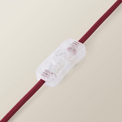 ValueLights Florence Burgundy Pinstripe Heavy Linen Table Lamp with Bulb