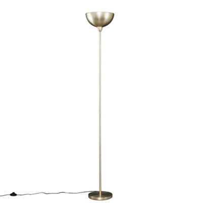 ValueLights Forseti Modern Matt Gold Uplighter Floor Lamp with Bowl Shaped Shade