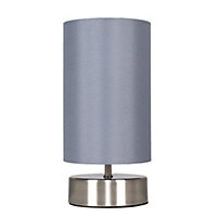 ValueLights Francis Silver Table Lamp Touch On/Off Dimmable