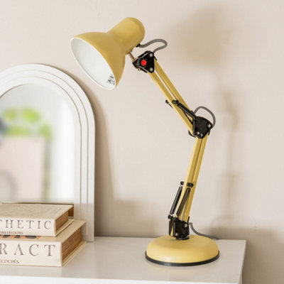 ValueLights Frankie Yellow Adjustable Craft Reading Desk Table Lamp ...