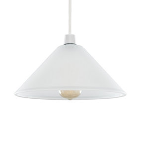 ValueLights Frosted White Tapered Ceiling Pendant Shade and B22 GLS LED 10W Warm White 3000K Bulb