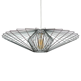 ValueLights Geometric Design Black Wire Basket Cage Ceiling Pendant Light Shade