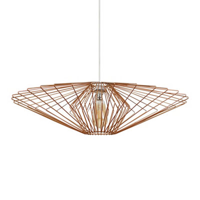 ValueLights Geometric Design Copper Wire Basket Cage Ceiling Pendant Light Shade