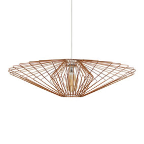 ValueLights Geometric Design Copper Wire Basket Cage Ceiling Pendant Light Shade