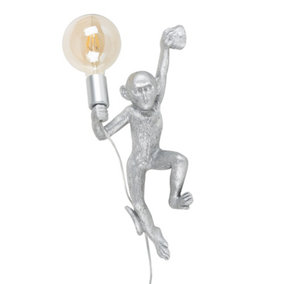 ValueLights George Monkey Silver Indoor Wall Light
