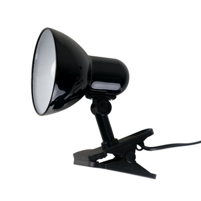 ValueLights Gloss Black Portable And Adjustable Mini Metal Table Clamp Clip On Desk Spotlight