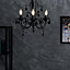 ValueLights Gloss Black Shabby Chic 3 Way Ceiling Light Chandelier With Decorative Black Jewel Beads