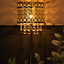 ValueLights Gold Moroccan Style Floor Lamp with Acrylic Jewel Droplet Drum Lampshade - Bulb Included