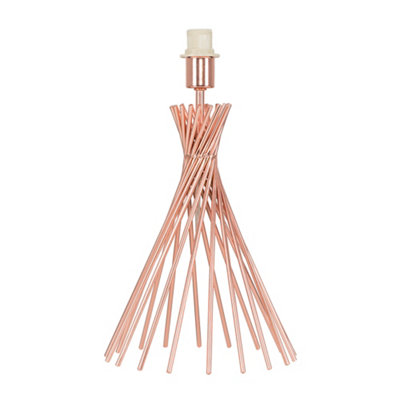 ValueLights Gosforth Modern Copper Metal Wire Twist Design Table Lamp Base