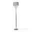 ValueLights Grey Fabric Floor Lamp with Acrylic Jewel Droplet Drum Shade