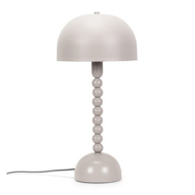 ValueLights Grey Pebble Abstract Bedside Table Lamp with a Dome Lampshade