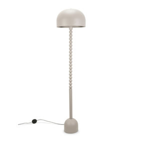 ValueLights Grey Pebble Abstract Floor Lamp with Dome Lampshade Living Room Hallway Light - Bulb Included