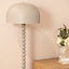 ValueLights Grey Pebble Abstract Floor Lamp with Dome Lampshade Living Room Hallway Light - Bulb Included