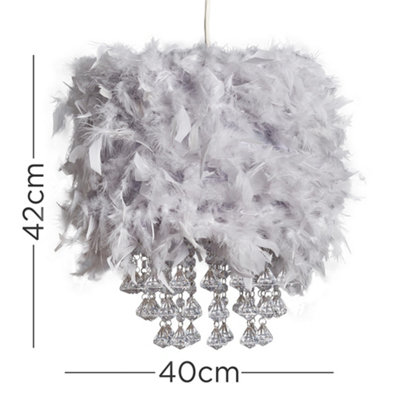 Grey store feather lightshade