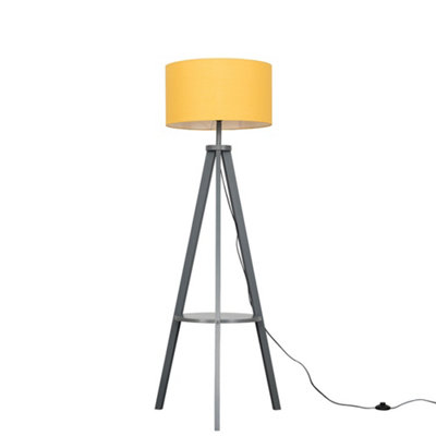 Mustard tripod on sale floor lamp