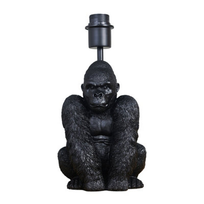ValueLights Gus Modern Matt Black Sitting Gorilla Monkey Table Lamp Base