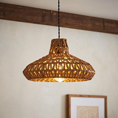 ValueLights Hamilton Natural Woven Natural Ceiling Pendant Light Shade ...