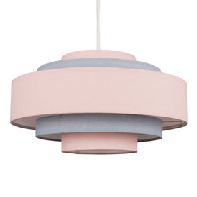 ValueLights Hampshire Pink Ceiling Pendant Shade and B22 GLS LED 6W Warm White 3000K Bulb