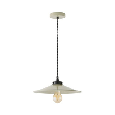 ValueLights Hampstead Green Rolled Edge Tapered Pendant Ceiling Light