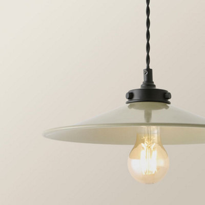 ValueLights Hampstead Green Rolled Edge Tapered Pendant Ceiling Light