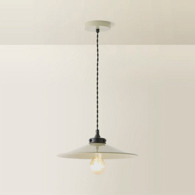 ValueLights Hampstead Green Rolled Edge Tapered Pendant Ceiling Light