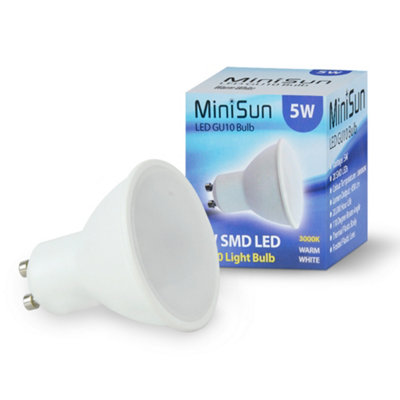 ValueLights Hardy White Ceiling Bar Spotlight and GU10 Spotlight LED 5W ...