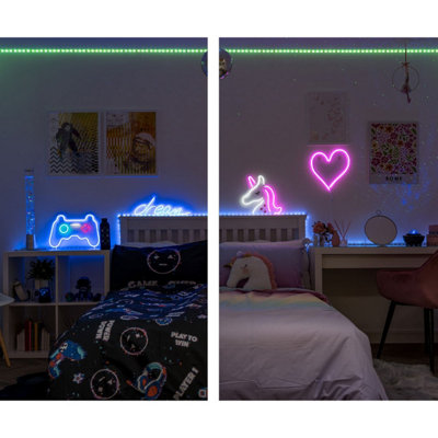 Unique Bright White One Line Heart LED Light cheapest Room Decoration